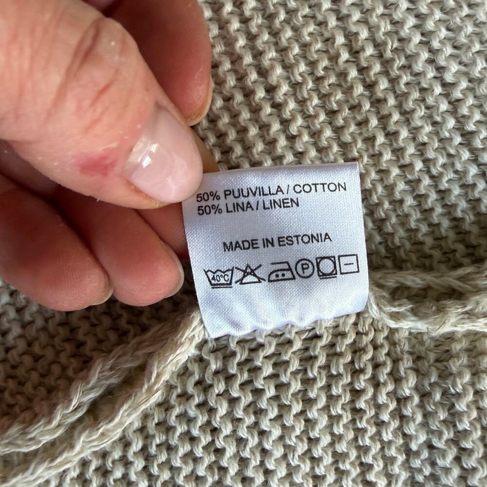Natural Style Long Cardigan Coastal Grandma Linen Cottagecore Neutral Size XS - Picture 8 of 10
